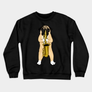 Pug Playing Saxophone Jazz Lovers Dog Gift Crewneck Sweatshirt